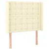 Image de vidaXL Tête de lit avec oreilles Crème 83x16x118/128 cm Similicuir
