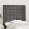 Image de vidaXL Tête de lit avec oreilles Gris 83x16x118/128 cm Similicuir