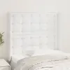 Image de vidaXL Tête de lit avec oreilles Blanc 93x16x118/128 cm Similicuir