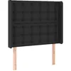 Image de vidaXL Tête de lit avec oreilles Noir 103x16x118/128 cm Similicuir