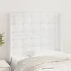 Image de vidaXL Tête de lit avec oreilles Blanc 103x16x118/128 cm Similicuir