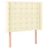 Image de vidaXL Tête de lit avec oreilles Crème 103x16x118/128 cm Similicuir