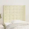 Image de vidaXL Tête de lit avec oreilles Crème 103x16x118/128 cm Similicuir