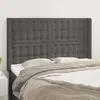 Image de vidaXL Tête de lit avec oreilles Gris 147x16x118/128 cm Similicuir