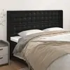Image de vidaXL Tête de lit avec oreilles Noir 163x16x118/128 cm Similicuir