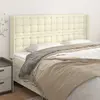 Image de vidaXL Tête de lit avec oreilles Crème 183x16x118/128 cm Similicuir