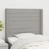 Image de vidaXL Tête de lit avec oreilles Gris clair 83x16x118/128 cm Tissu