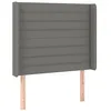 Image de vidaXL Hoofdbord met randen 83x16x118/128 cm stof donkergrijs