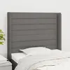 Image de vidaXL Tête de lit avec oreilles Gris foncé 93x16x118/128 cm Tissu