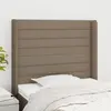 Image de vidaXL Tête de lit avec oreilles Taupe 93x16x118/128 cm Tissu
