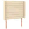 Image de vidaXL Hoofdbord met randen 103x16x118/128 cm stof crèmekleurig