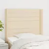 Image de vidaXL Tête de lit avec oreilles Crème 103x16x118/128 cm Tissu