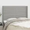 Image de vidaXL Tête de lit avec oreilles Gris clair 147x16x118/128 cm Tissu