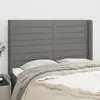 Image de vidaXL Tête de lit avec oreilles Gris foncé 147x16x118/128 cm Tissu