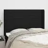 Image de vidaXL Tête de lit avec oreilles Noir 147x16x118/128 cm Tissu