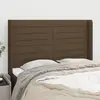 Image de vidaXL Tête de lit avec oreilles Marron foncé 147x16x118/128 cm Tissu