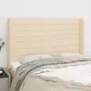 Image de vidaXL Tête de lit avec oreilles Crème 147x16x118/128 cm Tissu