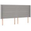 Image de vidaXL Tête de lit avec oreilles Gris clair 163x16x118/128 cm Tissu