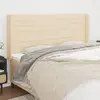 Image de vidaXL Tête de lit avec oreilles Crème 183x16x118/128 cm Tissu