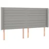 Image de vidaXL Tête de lit avec oreilles Gris clair 203x16x118/128 cm Tissu