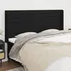 Image de vidaXL Tête de lit avec oreilles Noir 203x16x118/128 cm Tissu