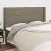 Image de vidaXL Tête de lit avec oreilles Taupe 203x16x118/128 cm Tissu