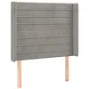 Image de vidaXL Hoofdbord met randen 83x16x118/128 cm fluweel lichtgrijs