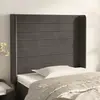 Image de vidaXL Tête de lit avec oreilles Gris foncé 83x16x118/128 cm Velours