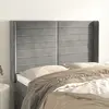 Image de vidaXL Tête de lit avec oreilles Gris clair 147x16x118/128 cm Velours