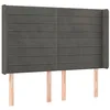 Image de vidaXL Tête de lit avec oreilles Gris foncé 147x16x118/128 cm Velours
