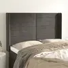 Image de vidaXL Tête de lit avec oreilles Gris foncé 147x16x118/128 cm Velours