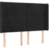 Image de vidaXL Tête de lit avec oreilles Noir 147x16x118/128 cm Velours