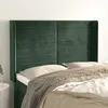 Image de vidaXL Tête de lit avec oreilles Vert foncé 147x16x118/128 cm Velours