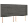 Image de vidaXL Tête de lit avec oreilles Gris foncé 163x16x118/128 cm Velours
