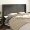 Image de vidaXL Tête de lit avec oreilles Gris foncé 163x16x118/128 cm Velours