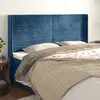 Image de vidaXL Tête de lit avec oreilles Bleu foncé 163x16x118/128 cm Velours