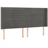 Image de vidaXL Tête de lit avec oreilles Gris foncé 183x16x118/128 cm Velours