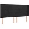 Image de vidaXL Tête de lit avec oreilles Noir 183x16x118/128 cm Velours
