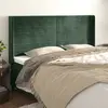 Image de vidaXL Tête de lit avec oreilles Vert foncé 183x16x118/128 cm Velours