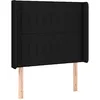 Image de vidaXL Tête de lit avec oreilles Noir 83x16x118/128 cm Tissu