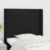 Image de vidaXL Tête de lit avec oreilles Noir 83x16x118/128 cm Tissu