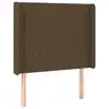 Image de vidaXL Tête de lit avec oreilles Marron foncé 83x16x118/128 cm Tissu