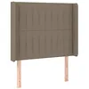 Image de vidaXL Tête de lit avec oreilles Taupe 83x16x118/128 cm Tissu