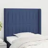 Image de vidaXL Tête de lit avec oreilles Bleu 83x16x118/128 cm Tissu