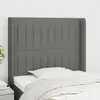 Image de vidaXL Tête de lit avec oreilles Gris foncé 93x16x118/128 cm Tissu