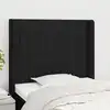 Image de vidaXL Tête de lit avec oreilles Noir 93x16x118/128 cm Tissu
