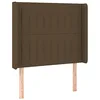Image de vidaXL Tête de lit avec oreilles Marron foncé 93x16x118/128 cm Tissu