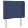 Image de vidaXL Hoofdbord met randen 93x16x118/128 cm stof blauw