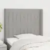 Image de vidaXL Tête de lit avec oreilles Gris clair 103x16x118/128 cm Tissu