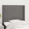 Image de vidaXL Tête de lit avec oreilles Gris foncé 103x16x118/128 cm Tissu